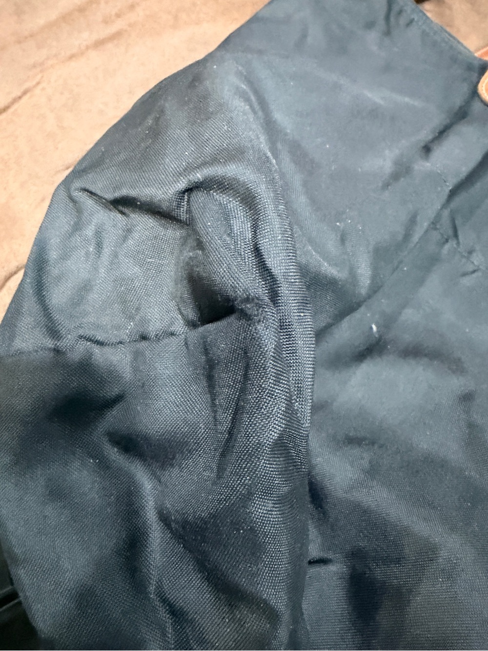 Longchamp Le Pliage Black Tote with Brown Trim - Picture 13 of 15